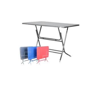 SandSukHome โต๊ะพับหน้าเหล็ก ขนาด 1.5ฟุต / 3ฟุต / 4ฟุต โต๊ะ โต๊ะพับ โต๊ะขายของ โต๊ะพับแม่ค้า ขาเหล็กกลมไขว้พับเก็บได้