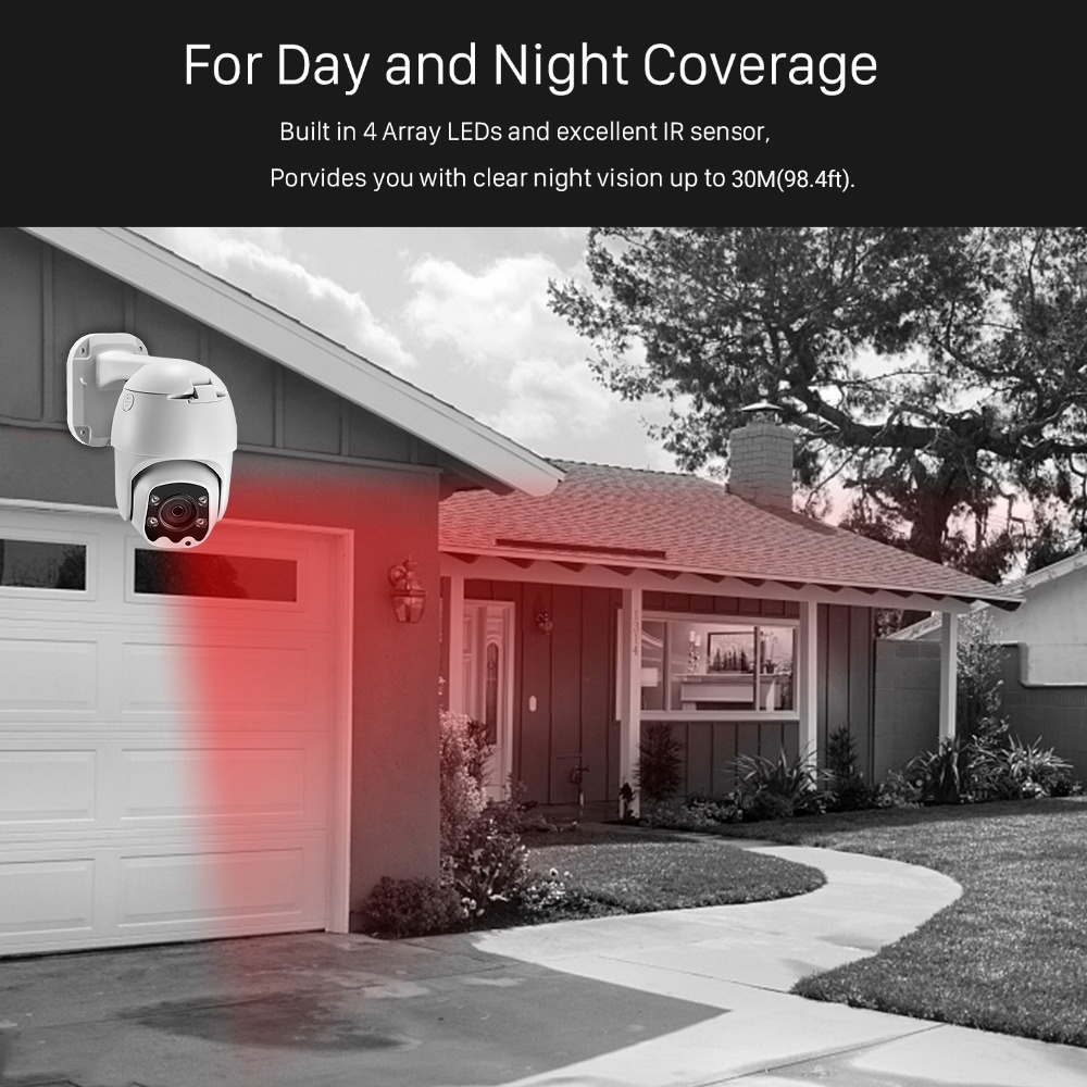 Hamrol HD 1080P PTZ AHD Speed Dome Camera IR Nightvision IP66 Waterproof Coaxial Control Outdoor CCTV
