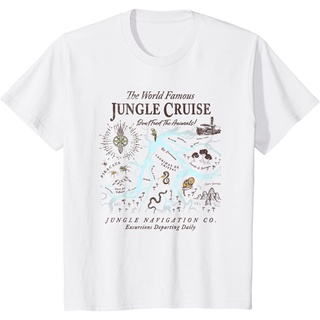 เสื้อยืดผ้าฝ้ายพรีเมี่ยม เสื้อยืด พิมพ์ลาย Disney Jungle Cruise World Famous Excursions