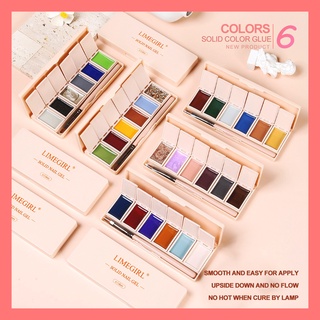 Limegirl ชุดเจลทาเล็บเจล UV แบบพกพา ติดทนนาน 6 สี