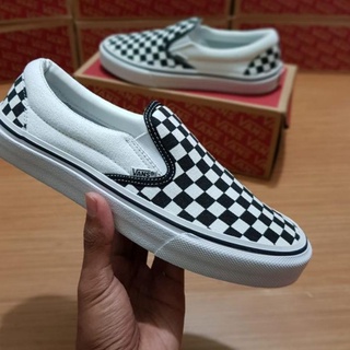 ♗ล่าสุด!! Vans รองเท้าสลิปออน ลายตารางหมากรุก คลาสสิก ทนทาน 100% สําหรับผู้ชาย ผู้หญิง !!?