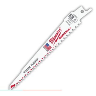 Milwaukee 48-00-5035 ใบเลื่อยชักตัดไม้ ใบเลื่อยซอว์ซอลตัดไม้ 150มม. 6" (5TPI) Thin Kerf Wood Sawzall Blade แบ่งขาย