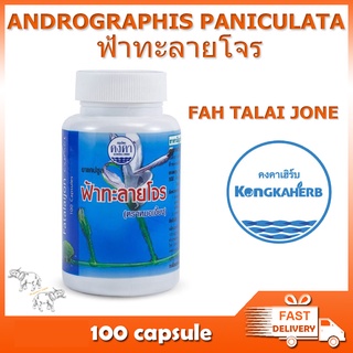 ฟ้าทะลายโจร ยาแคปซูล ANDROGRAPHIS PANICULATA Fah Talai Jone KONGKAHERB ตราหมอเลี้ยง 100 แคปซูล