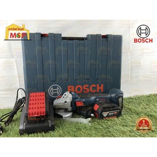 Bosch เจียร์ไร้สาย 4" 18V GWS 18V-10 BL กันสะบัด เบรคอัตโนมัติ แบต 2 ก้อน ขนาด 5.0 Ah #06019J40K1