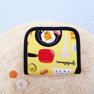 🍳😻กระเป๋าสตางค์ผ้า ซิปรอบ ลายน้องไข่กุเดทามะ gudetama ผ้าญี่ปุ่นนำเข้า