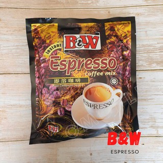 B&amp;W ESPRESSO COFFEE MIX บีแอนด์ดับบลิว กาแฟเอสเปรสโซ่ คอฟฟี่มิกซ์ กาแฟสำเร็จรูป