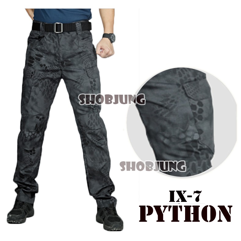 IX7/ IX9 ลายพราง Black Python/ลายพรางทหารดำ/ทหารเขียว กางเกงทหาร กางเกงคาโก้ กางเกงทำงาน ขายาว TACTICAL  SWAT ArmyTrain