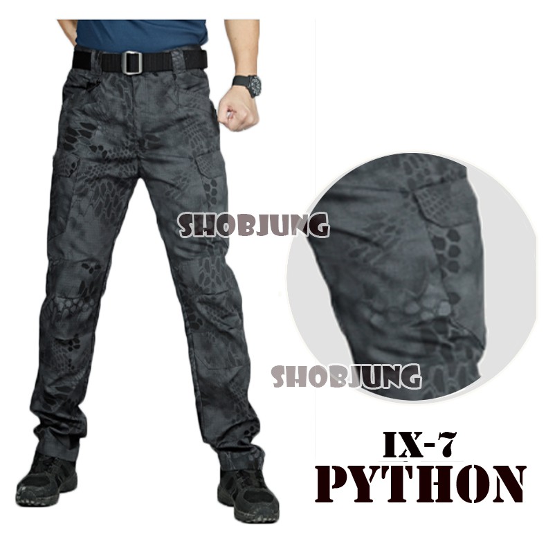 IX7/ IX9 ลายพราง Black Python/ลายพรางทหารดำ/ทหารเขียว กางเกงทหาร กางเกงคาโก้ กางเกงทำงาน ขายาว TACTI