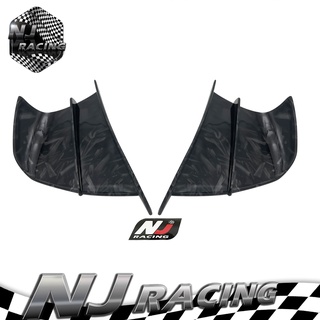 NJ RACING วิงเล็ต/ปีกข้าง ปีกใต้ไฟหน้าแต่งคาร์บอนสําหรับ รถจักรยานยนต์  ใส่ได้ทุกรุ่น ( ลอฟท์ดำ )