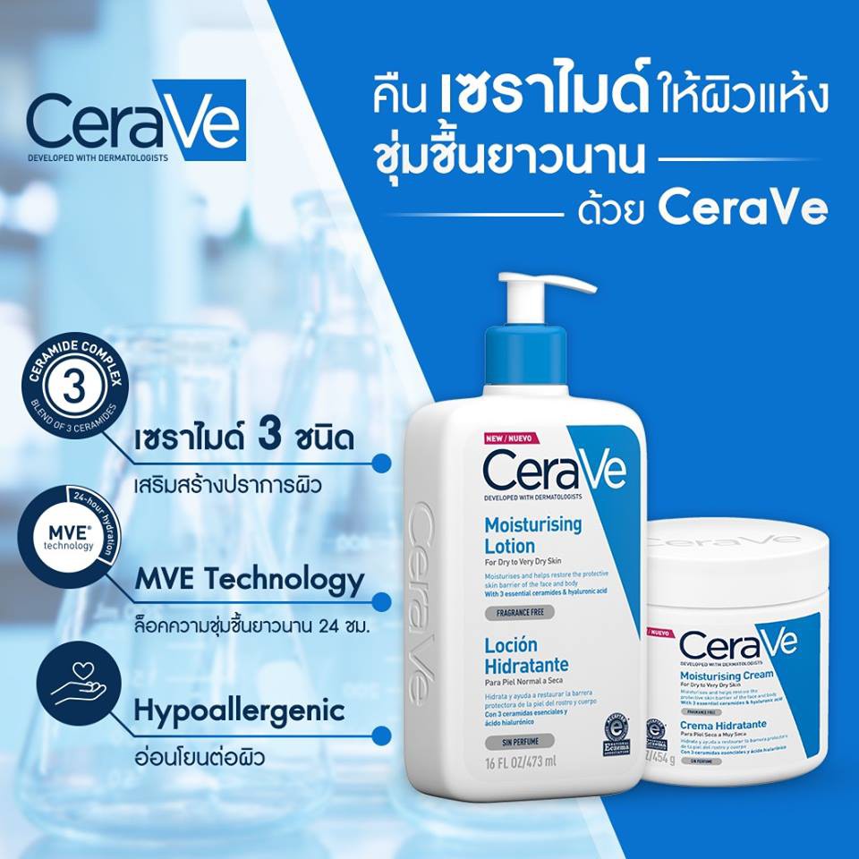 [ของแท้100%] CeraVe moisturizing lotion 473ml g เซราวีโลชั่นบำรุงผิว