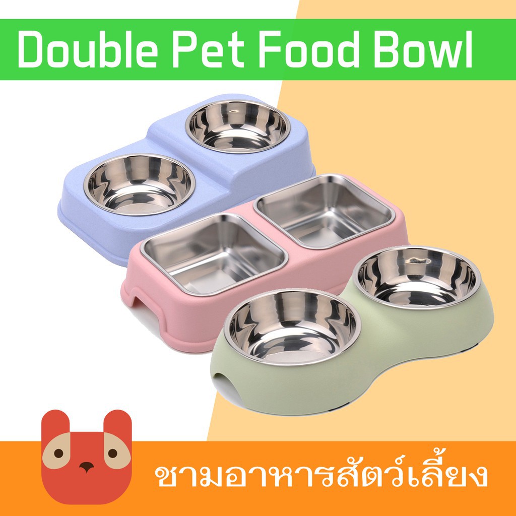 ของกำลังฮิต ที่ให้อาหารสัตว์เลี้ยง ชามอาหารแมว ชามอาหารสุนัข pet stainless bowlชามและการให้อาหาร จัดส่งฟรี