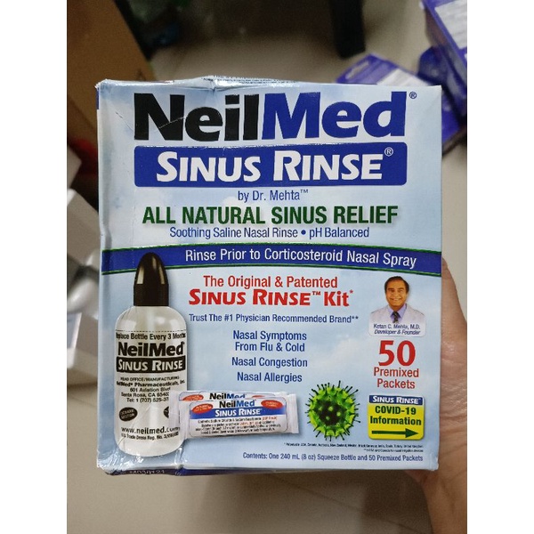 พร้อมส่ง//Neilmed Sinus Rinse kit เซตขวด+น้ำเกลือล้างจมูก 50ซอง  นำเข้าUSA #5
