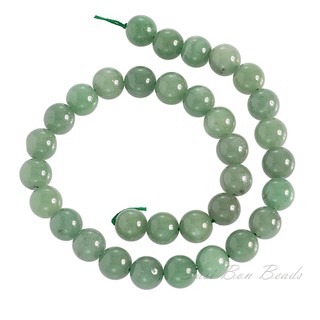 ลูกปัดหินแท้เม็ดกลม หินอเวนเทอรีน (Aventurine) 12 mm - (LZ-0205 สีเขียว)