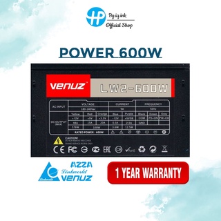 VENUZ ATX Switching Power Supply LPW2-600W - Black พัดลม 12CM./พัดลม 8CM. ประกัน 1ปี