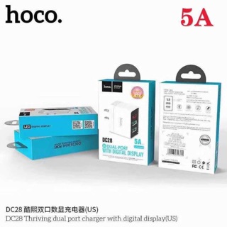 Hoco DC28 ที่ชาร์จไฟโทรศัพท์ 2USB 5A LED Display