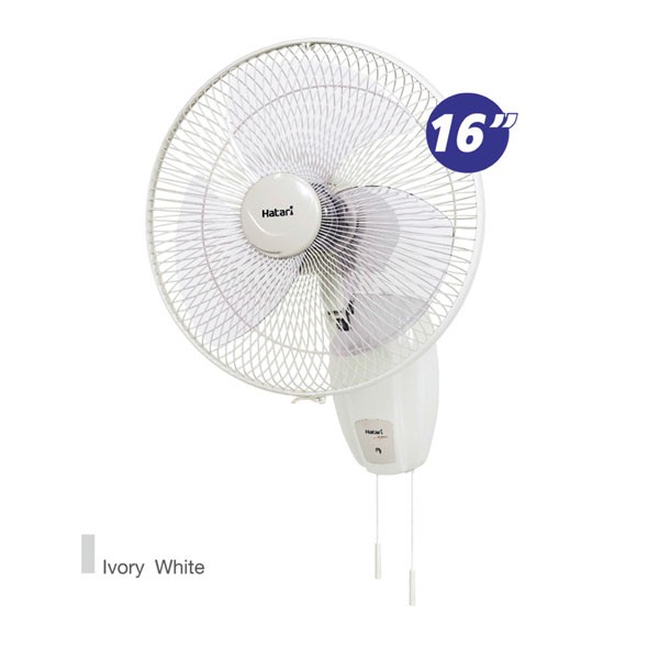 [ใบพัด 16 นิ้ว] พัดลมติดฝาผนัง Wall type ยี่ห้อ Hatari รุ่น W16M1  รับประกันมอเตอร์ 3 ปี ปรับลมแรงได้ ปรับส่ายได้