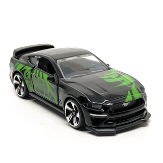 Majorette Ford Mustang GT - Green Artwork - Black Color /Wheels 5LTS2T /scale 1/64 (3 inches) no Package