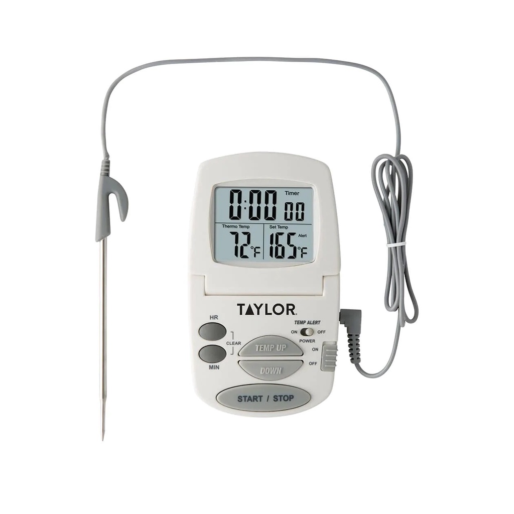 เทอร์โมมิเตอร์ Taylor Thermometer with Timer Instant Read Wired Probe Digital เครื่องวัดอุณหภูมิอาหา