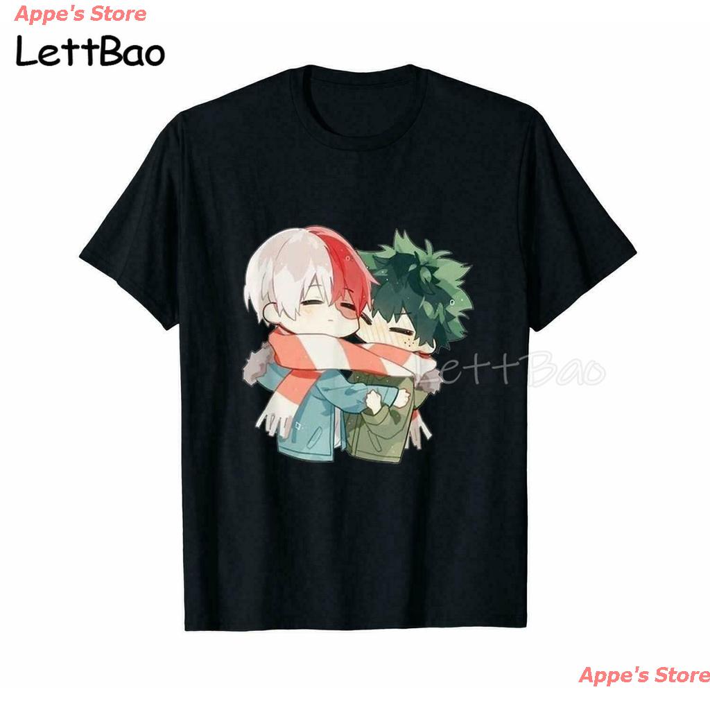 Appe's Store 2021 Todoroki And Midoriyas Chibi Couple My Hero Academia Manga Harajuku T Shirt Japane
