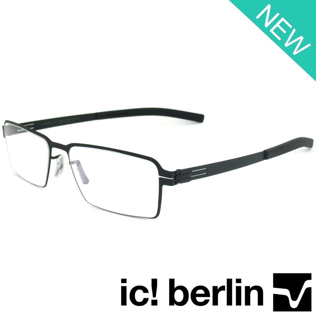 Ic Berlin แว่นตารุ่น 012 C-1 สีดำ Dr. Kauermann กรอบเต็ม ขาข้อต่อ วัสดุสแตนเลส สตีล Eyeglass ทางร้านเรามีบริการรับตัดเลน