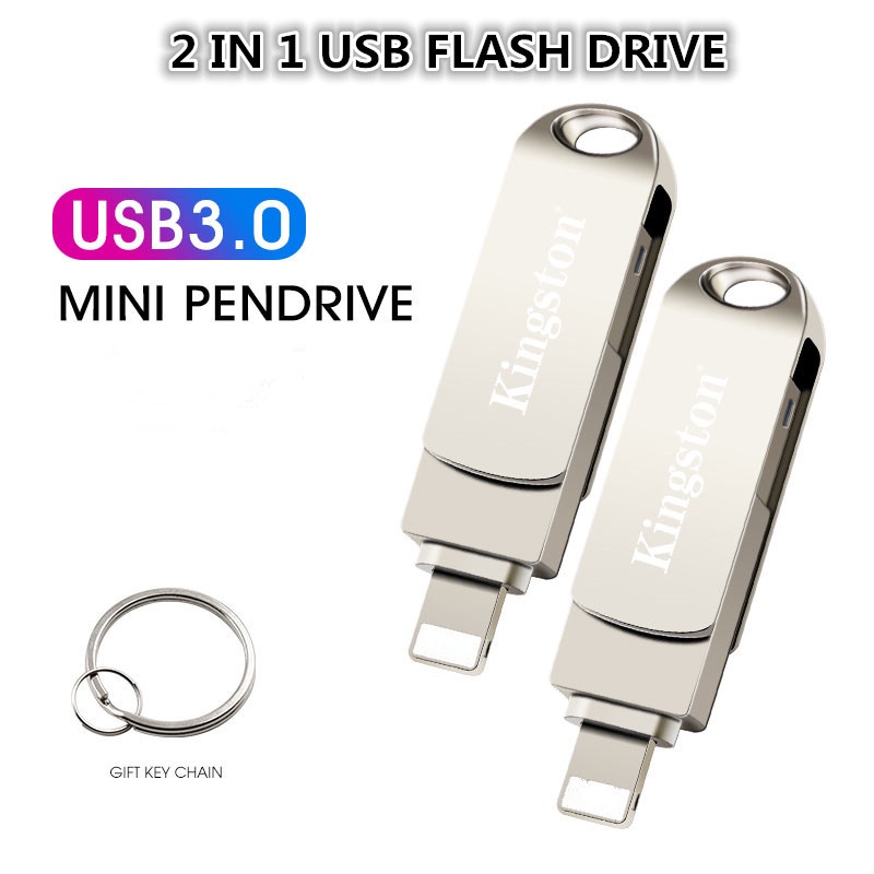 2 in 1 แฟลชไดรฟ์ Usb 2TB Usb Flash Drive 1TB Otg Pendrive สําหรับ iPhone Storage Pendrive