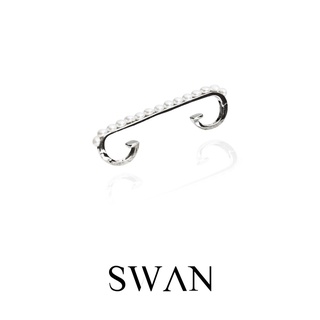 SWAN - Adna Pearl Cuff ต่างหูหนีบเงินแท้ มุกแท้ มุกน้ำจืด ไม่ต้องเจาะ