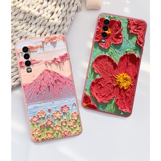 Dmy เคสโทรศัพท์มือถือ ซิลิโคนนิ่ม กันกระแทก ลายภาพวาดสีน้ํามัน รูปดอกไม้ สําหรับ huawei P30 P20 pro P10 Plus P30 lite nova 4e P40 pro