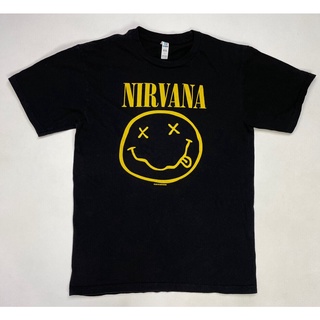 เสื้อยืดผ้าฝ้ายพิมพ์ลายแฟชั่น เสื้อยืด ลายโลโก้ Nirvana