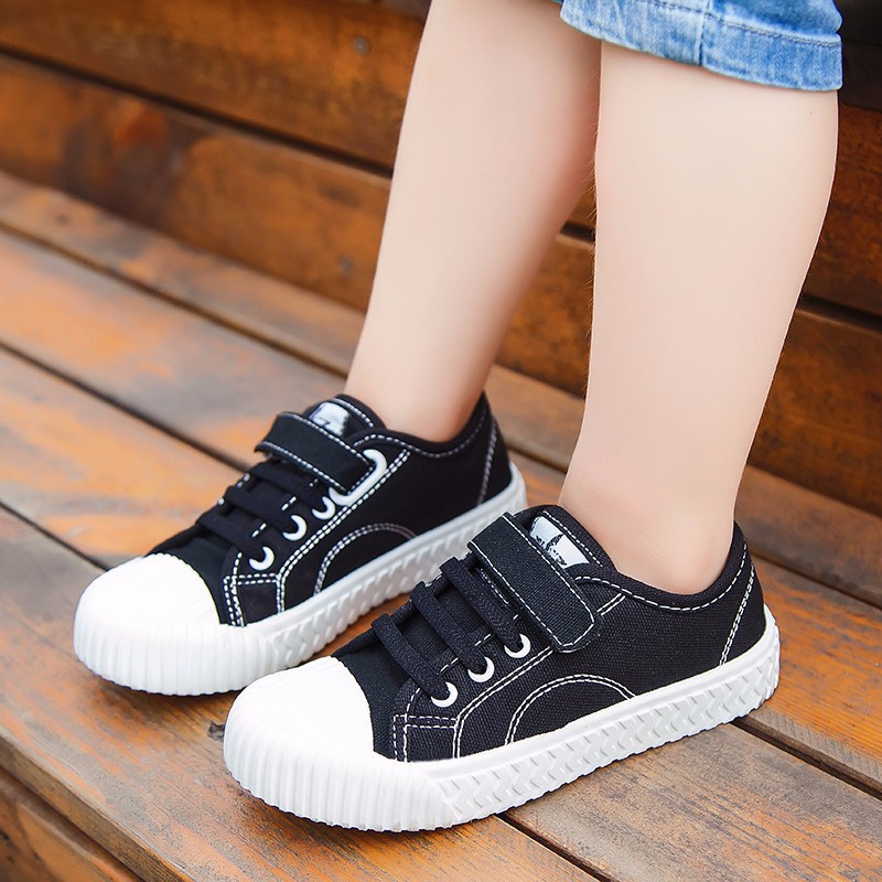 ชายและหญิงเด็กเกาหลีรองเท้าผ้าใบรองเท้าเด็กขนาดใหญ่กลางและขนาดเล็กคุกกี้ Velcro ด้านล่างรองเท้าระบายอากาศ