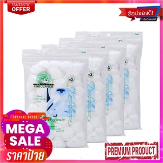 รถพยาบาล สำลีก้อน 40 กรัม แพ็ค 4 ห่อAmbulance Cotton Ball 40 g x 4 Packs