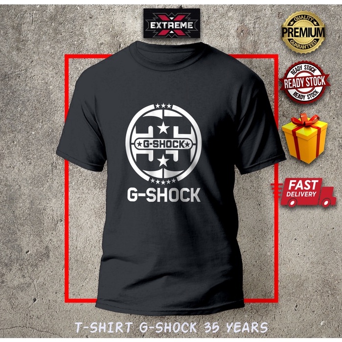 เสื้อยืด G-Shock 35years พิมพ์ลายแบบกําหนดเอง (ผ้าฝ้ายสีดํา 160gsm)