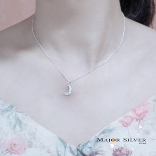 🎁 สร้อยคอเงินแท้92.5% จี้พระจันทร์เสี้ยว 12 มิล น่ารักมาก เหมาะกับสาวๆ สไตล์อินเทรน ใส่ได้ในทุกโอกาส Major Silver