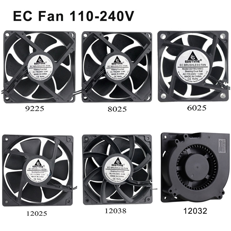 1pcs Gdstime EC 110V 120V 220V 240V 60mm 80mm 90mm 120mm Radiator ...