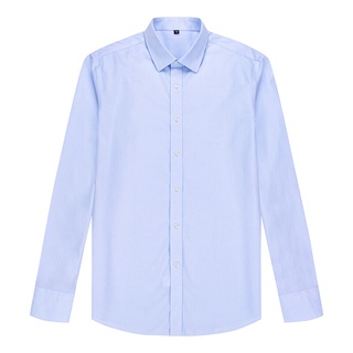 KINGMAN Original business dress shirt mens Light blue, twill เสื้อเชิ้ตสั่งตัด เสื้อเชิ้ตแขนยาว เสื้อเชิ้ตคอปก