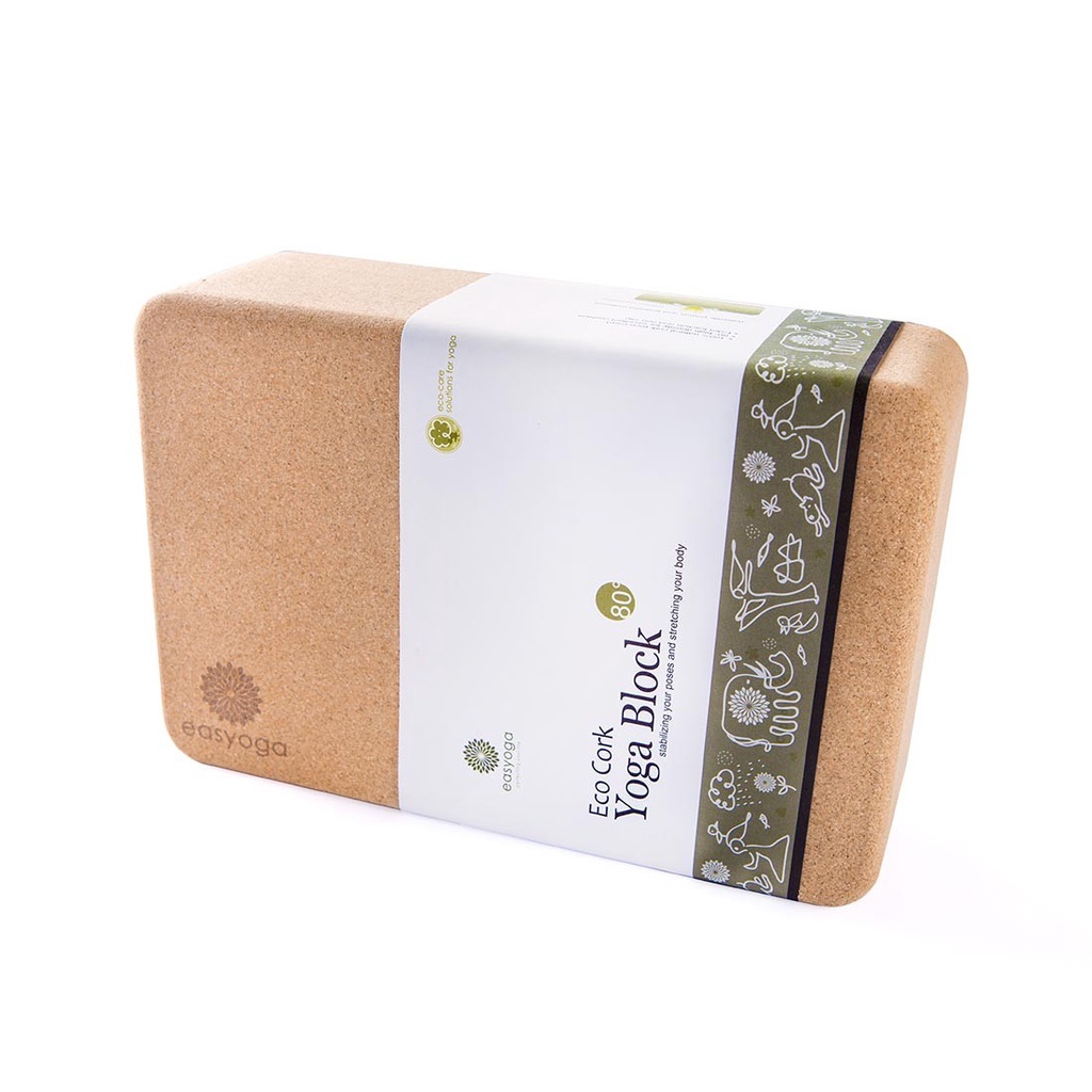 easyoga บล็อคโยคะไม้ก๊อก easyoga รุ่น Eco Cork Block 80D (W 15 x L 23 x H 8 cm)