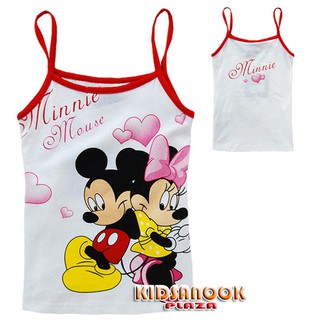 FX251 เสื้อสายเดี่ยว Minnie Mouse ผ้า cotton ผสม Spandex (Import) (สำหรับเด็กอายุ 2-5 ปี) ผ้าเนื้อดี ใส่สบาย