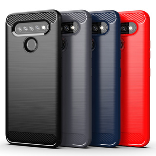 เคสโทรศัพท์มือถือแบบนิ่ม TPU คาร์บอนไฟเบอร์ กันกระแทก สําหรับ LG K51S K41S K50S K40S K71 K61 K51 Q92 Q61 Q51 Q60 Q70