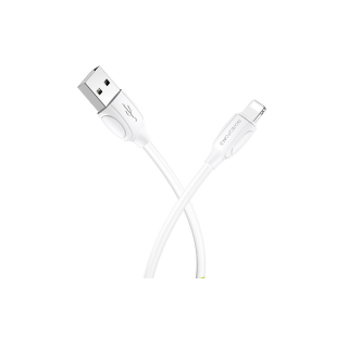 Borofone BX19 2.4A สายชาร์จไอโฟน สายชาร์จเร็วสําหรับ USB to Lightning Type-C ไมโคร (สีขาวสีดํา 1 เมตร)