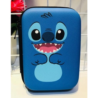 STITCH  กล่องเก็บสายชาร์จ  กล่องใส่ Power bank , HDD , หูฟัง , เอนกประสงค์, Size L ลาย  1 SMILE A L งานดี eva  by PMYL