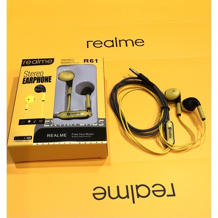 หูฟังrealme เรียวมีStereo Earphone(Rใช้ใด้ทุกรุ่นที่เป็นแจ็คกลม3.5mmใช้ฟัใด้ ใช้คุยใด้สายหูฟังยาว1.2เมตร รคุ้ม
