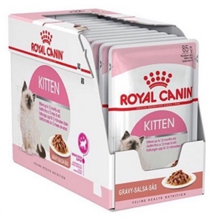 Royal Canin Kitten Pouch Gravy Pouch อาหารเปียกแบบซอง สำหรับลูกแมวอายุ 4-12เดือน (เกรวี่) บรรจุ 12ซอง