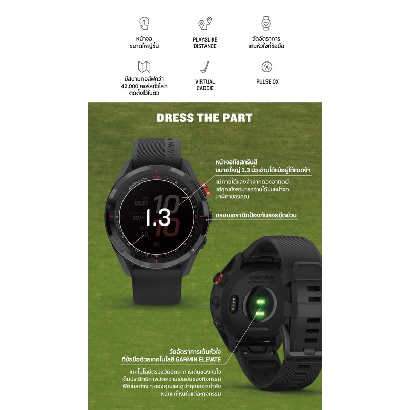 Garmin Approach S62 นาฬิกาสมาร์ทวอช รับประกันศูนย์ไทย1ปี - garmin ...