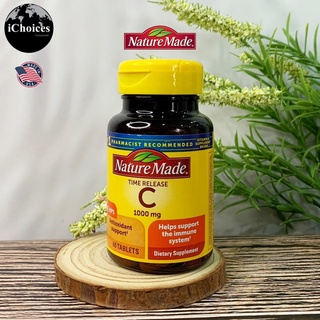 วิตามินซีพร้อมโรสฮิป Nature Made® Vitamin C with Rose Hips Time Release 1,000 mg 60 Tablets