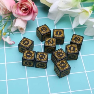 Poop D6 Polyhedral Dice ลูกเต๋า 6 ด้านของเล่นสําหรับเด็ก 10ชิ้น