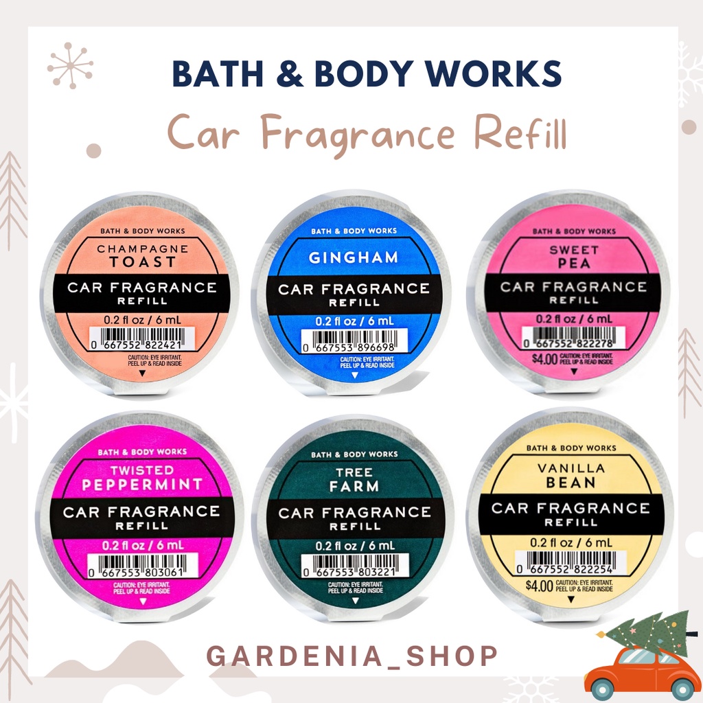 แผ่นน้ำหอมรถ Bath and Body Works Scentportable Fragrance Refill  Car Fragrance Refill 6ml รถยนต์