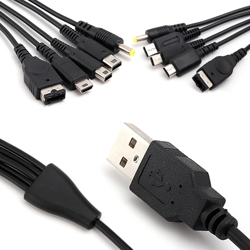 Bang สายชาร์จ USB 5-in-1 สําหรับ NDSL WiiU New 3DS XL 2DS