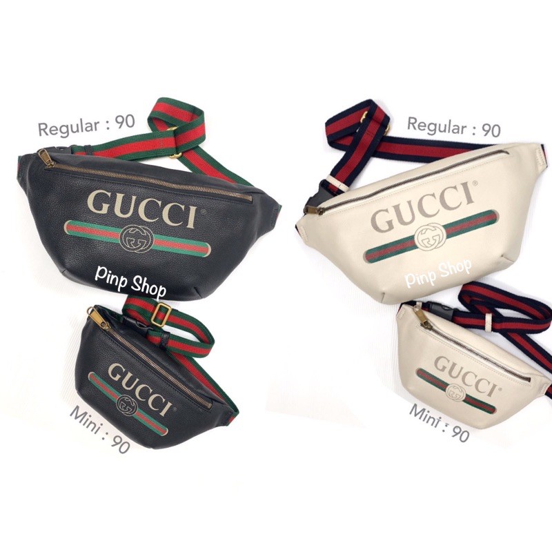 Gucci belt bag print logo leather กระเป๋า คาดอก คาดเอว กุชชี่ ของแท้ กระเป๋ากุชชี่ มินิ mini regular