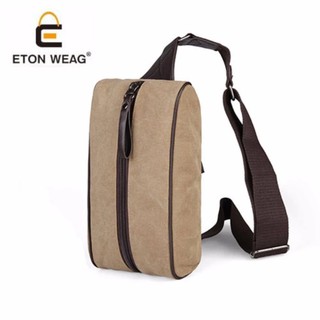 ETONWEAG กระเป๋าคาดอก สะพายข้าง สไตล์เกาหลี แคนวาส Canvas (สีกากี/ Khaki)