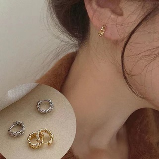 [YY] ต่างหูวงกลม แนวเรโทร สไตล์เกาหลี ฝรั่งเศส แฟชั่นเรียบง่…