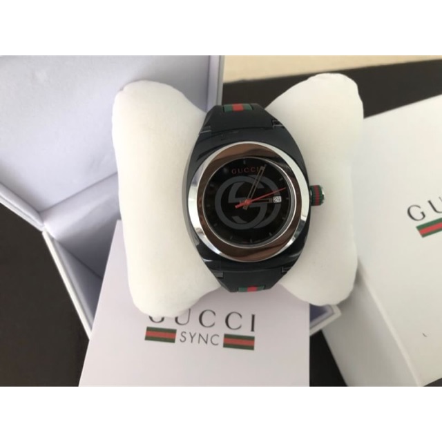 Gucci Sync White Rubber Unisex Watch YA137102 45mm #gucci